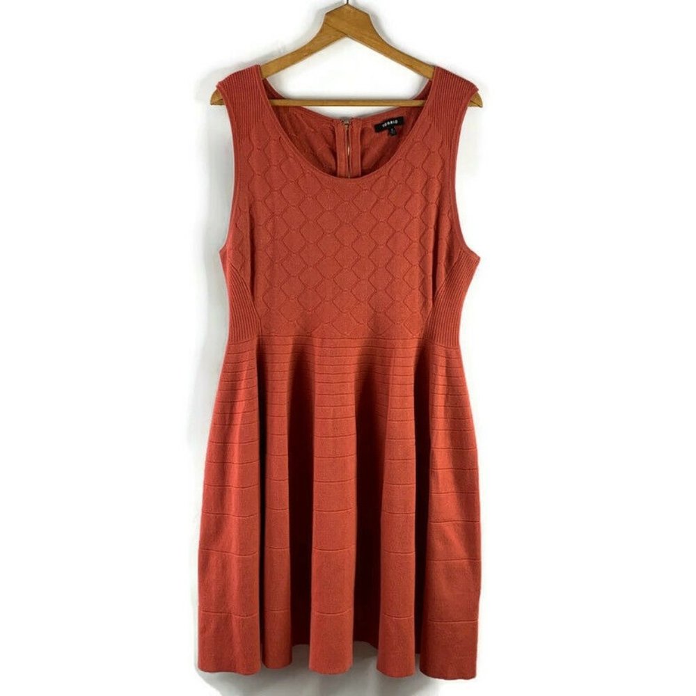 Torrid Womens Terracotta A-Line Fit & Flare Dress Rustic Back Zip Sleeveless 3X